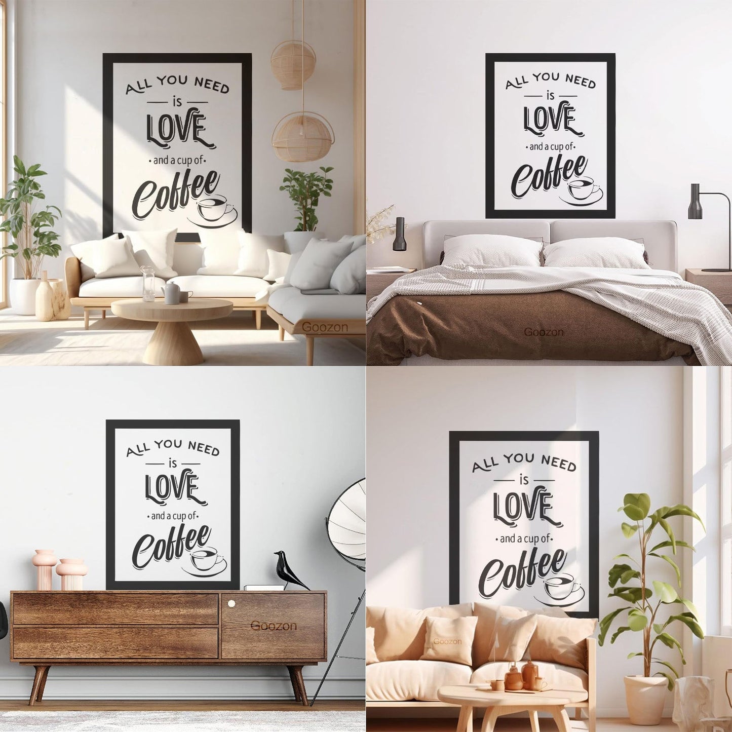 Wall Stickers Paster Paper Coffee House Cafe Cup Lover Shop Love Quote Multiple Size Options