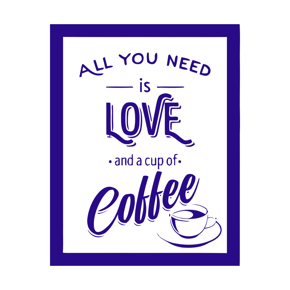 Wall Stickers Paster Paper Coffee House Cafe Cup Lover Shop Love Quote Multiple Size Options