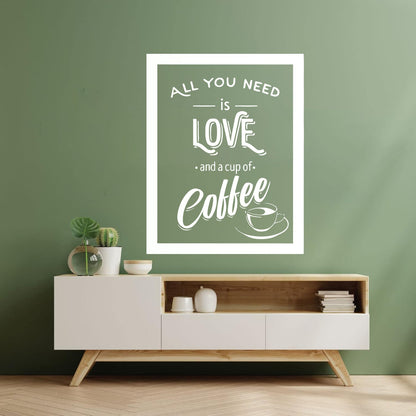Wall Stickers Paster Paper Coffee House Cafe Cup Lover Shop Love Quote Multiple Size Options