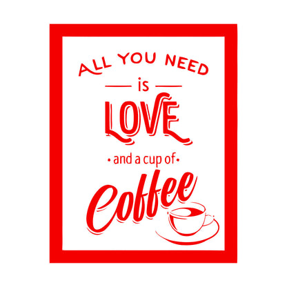 Wall Stickers Paster Paper Coffee House Cafe Cup Lover Shop Love Quote Multiple Size Options