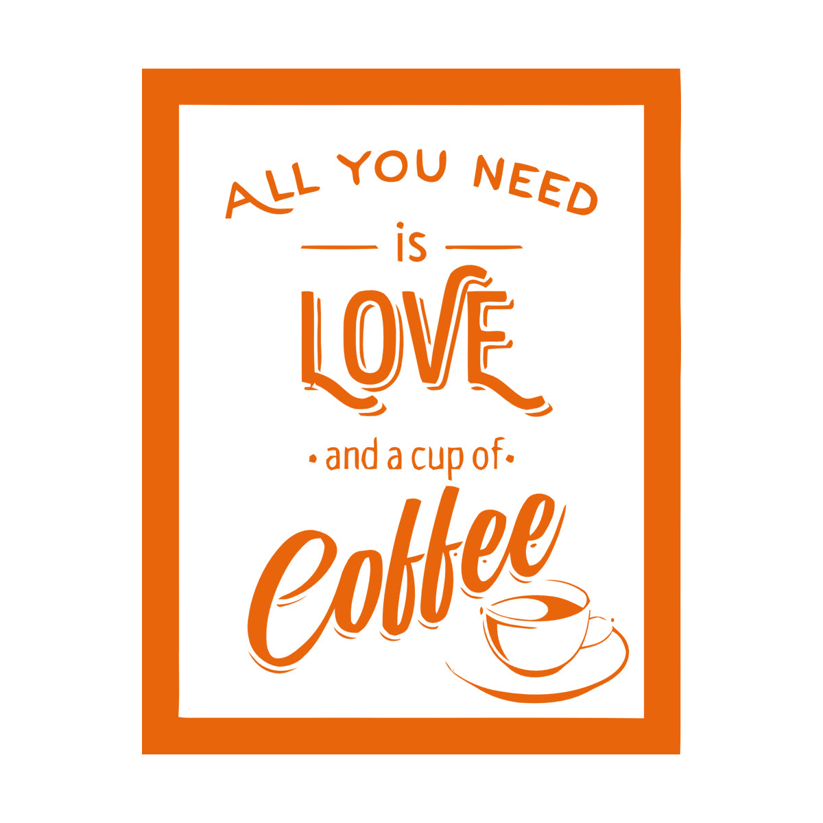Wall Stickers Paster Paper Coffee House Cafe Cup Lover Shop Love Quote Multiple Size Options