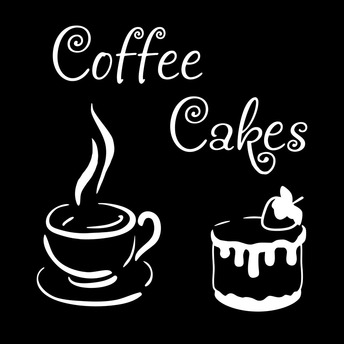 Wall Vinyl Sticker Decor Coffee House Cakes Kitchen Dining Waterproof