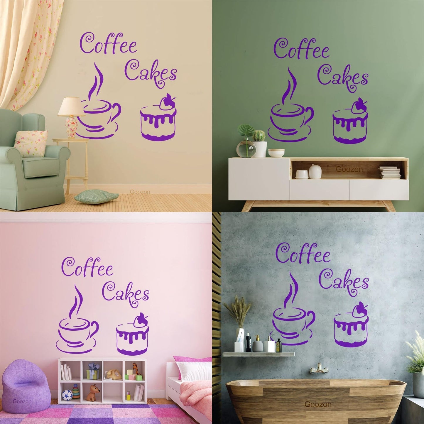 Wall Vinyl Sticker Decor Coffee House Cakes Kitchen Dining Waterproof