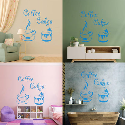 Wall Vinyl Sticker Decor Coffee House Cakes Kitchen Dining Waterproof