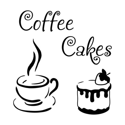 Wall Vinyl Sticker Decor Coffee House Cakes Kitchen Dining Waterproof