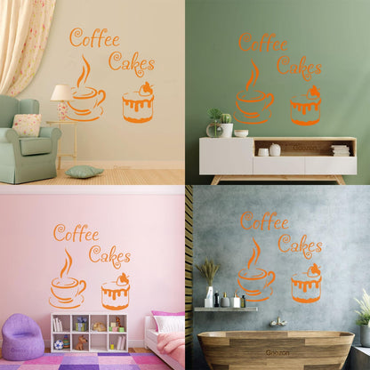 Wall Vinyl Sticker Decor Coffee House Cakes Kitchen Dining Waterproof