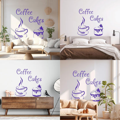 Wall Vinyl Sticker Decor Coffee House Cakes Kitchen Dining Waterproof