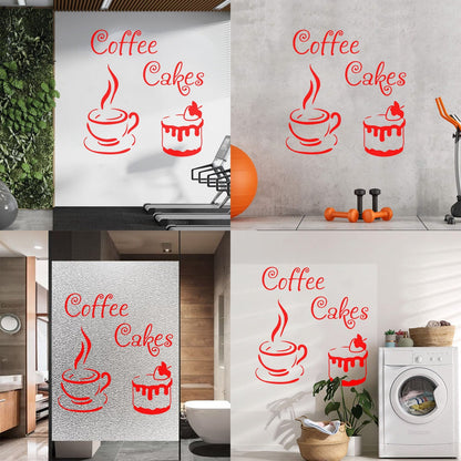 Wall Vinyl Sticker Decor Coffee House Cakes Kitchen Dining Waterproof