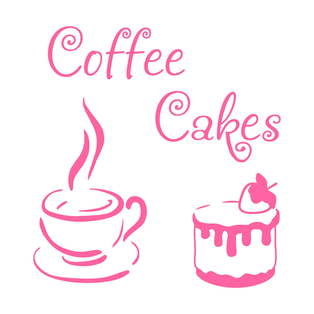 Wall Vinyl Sticker Decor Coffee House Cakes Kitchen Dining Waterproof
