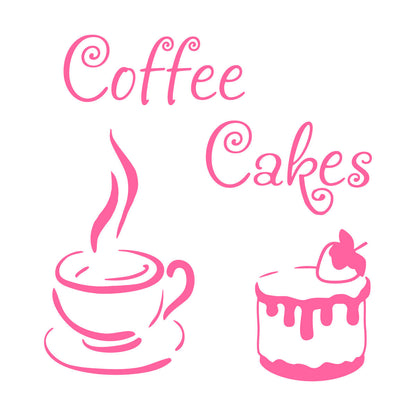 Wall Vinyl Sticker Decor Coffee House Cakes Kitchen Dining Waterproof