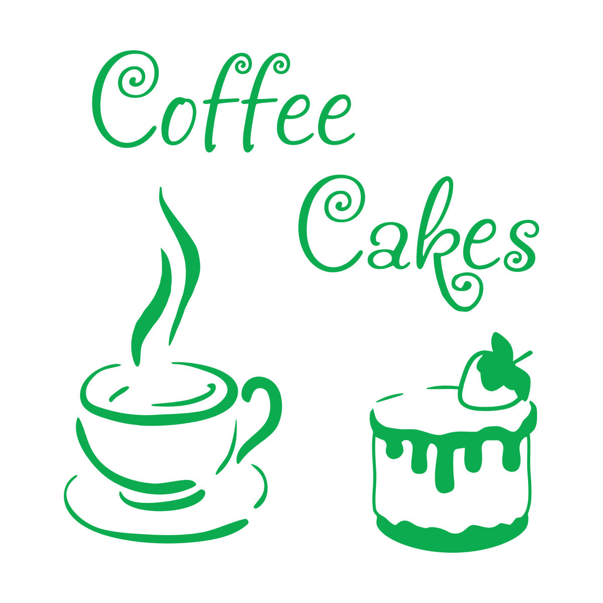 Wall Vinyl Sticker Decor Coffee House Cakes Kitchen Dining Waterproof
