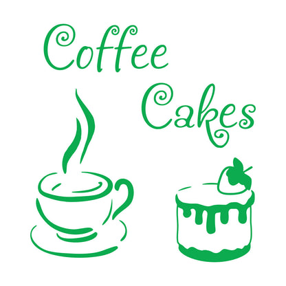 Wall Vinyl Sticker Decor Coffee House Cakes Kitchen Dining Waterproof