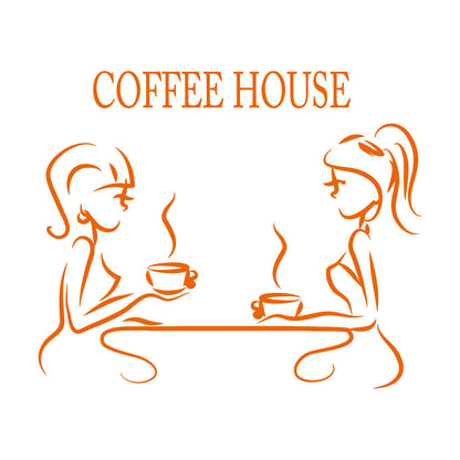 Fine Carving Stickers Coffee House Coffee Restaurant Logotype It Won'T Fall Off