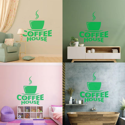 Fine Carving Decals Coffee House Cup Of Coffee Cafe Can Modify And Add Information