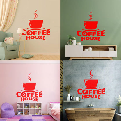 Fine Carving Decals Coffee House Cup Of Coffee Cafe Can Modify And Add Information
