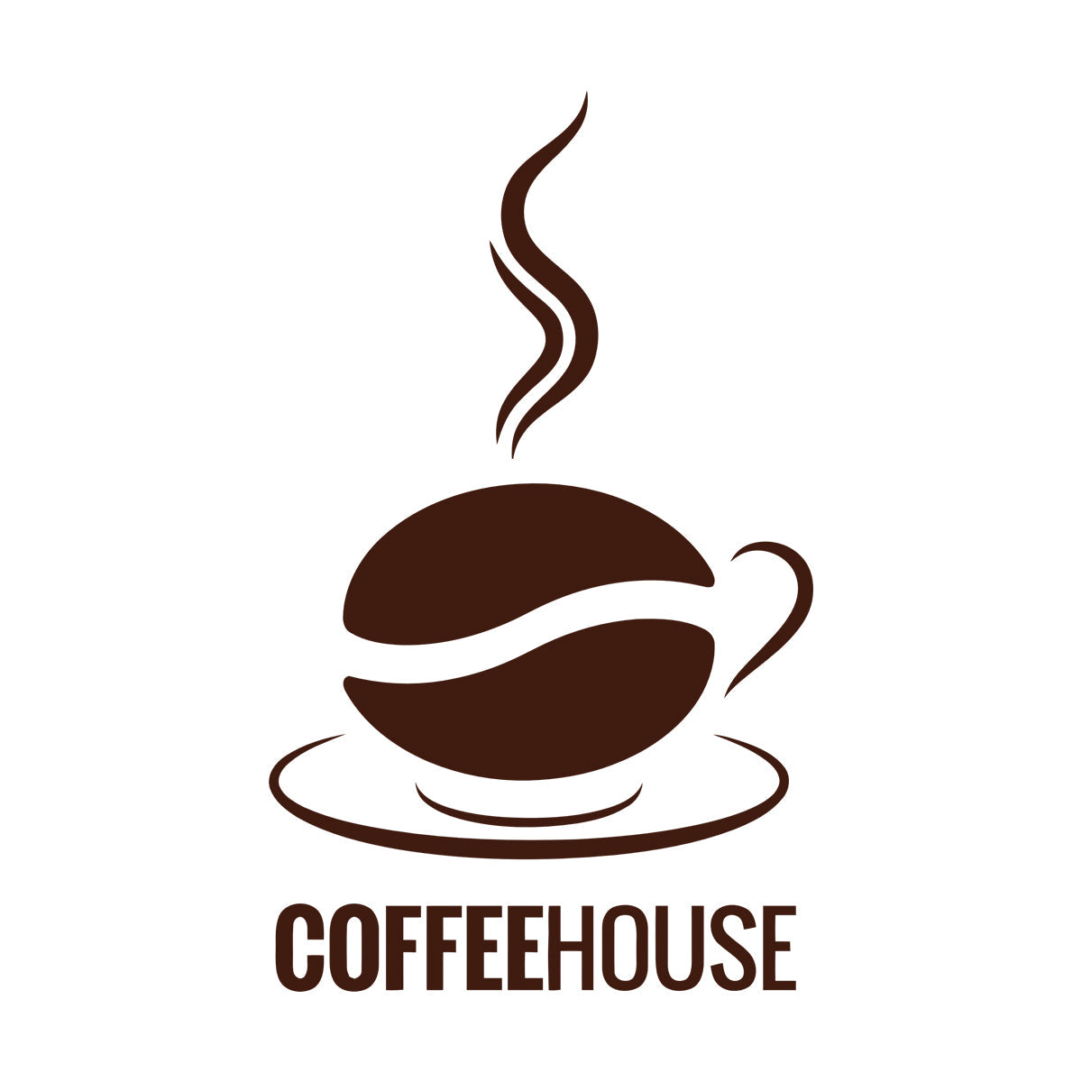Engraving Stickers Coffee House Logo Cup Cafe Coffee Bean Wall Beautification