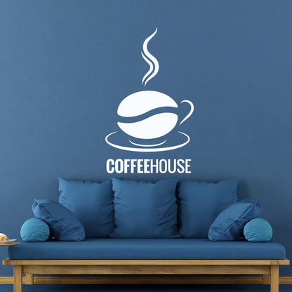 Engraving Stickers Coffee House Logo Cup Cafe Coffee Bean Wall Beautification