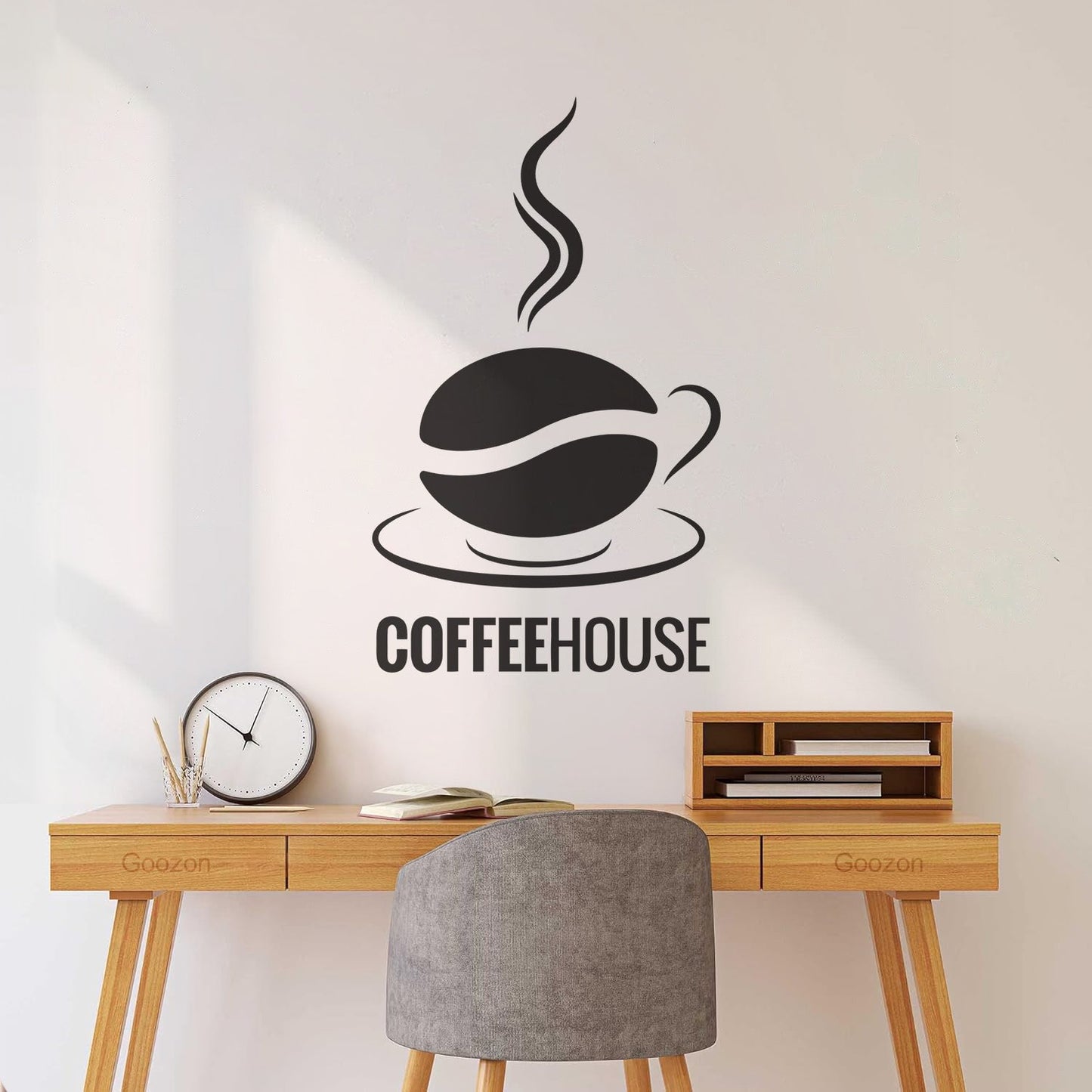 Engraving Stickers Coffee House Logo Cup Cafe Coffee Bean Wall Beautification