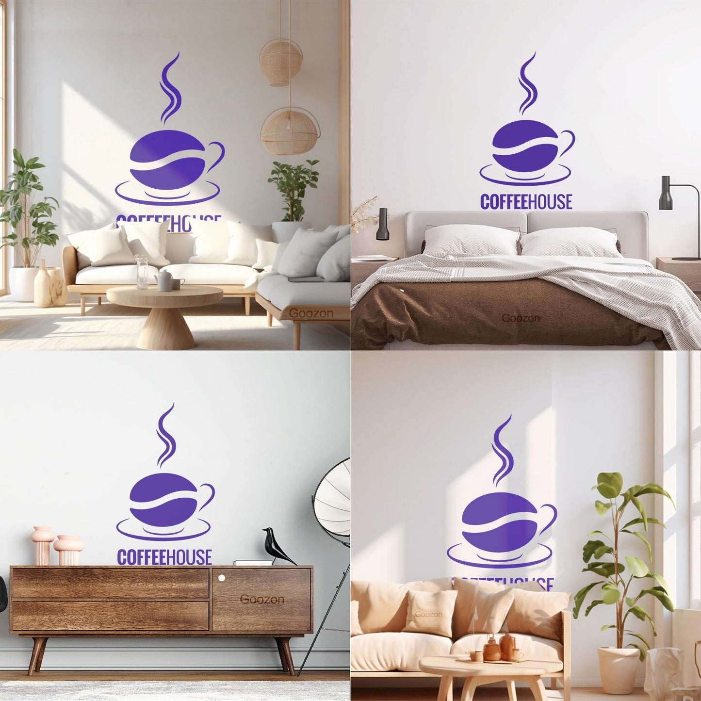 Engraving Stickers Coffee House Logo Cup Cafe Coffee Bean Wall Beautification