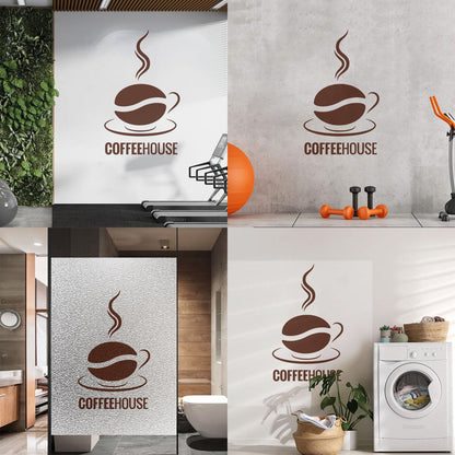Engraving Stickers Coffee House Logo Cup Cafe Coffee Bean Wall Beautification