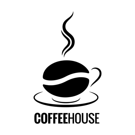 Engraving Stickers Coffee House Logo Cup Cafe Coffee Bean Wall Beautification