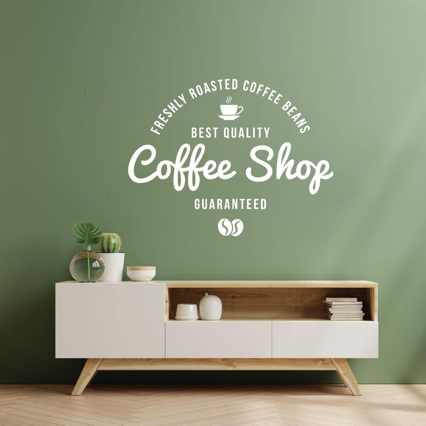 Lettering Decals Coffee House Logo Freshly Roasted Coffee Beans Car Body Decoration