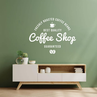 Lettering Decals Coffee House Logo Freshly Roasted Coffee Beans Car Body Decoration