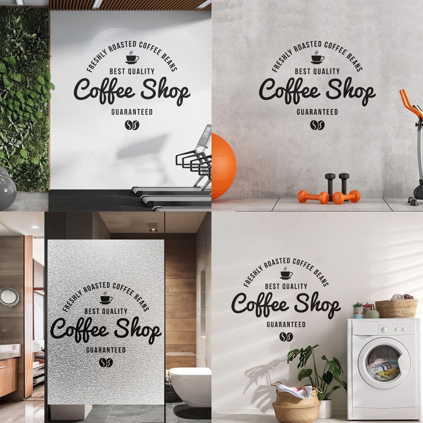 Lettering Decals Coffee House Logo Freshly Roasted Coffee Beans Car Body Decoration