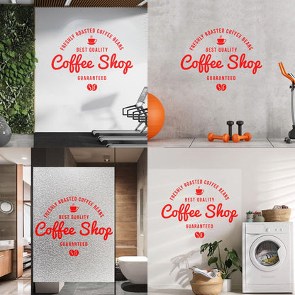 Lettering Decals Coffee House Logo Freshly Roasted Coffee Beans Car Body Decoration