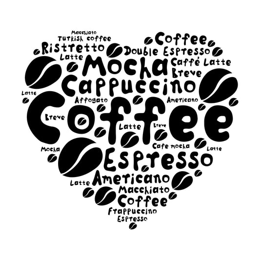 Wall Decals Pvc Coffee House Lover Heart Beans Dining Idea Window Decals