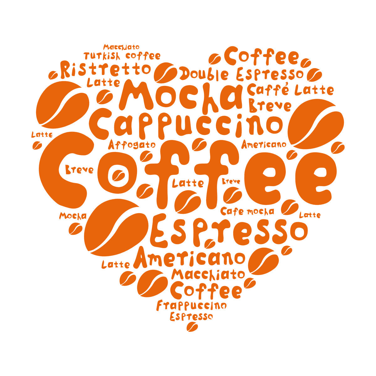 Wall Decals Pvc Coffee House Lover Heart Beans Dining Idea Window Decals