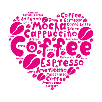 Wall Decals Pvc Coffee House Lover Heart Beans Dining Idea Window Decals