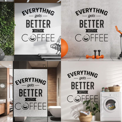 Wall Decals Paster Paper Coffee House Positive Quote Kitchen Dining Store Decoration