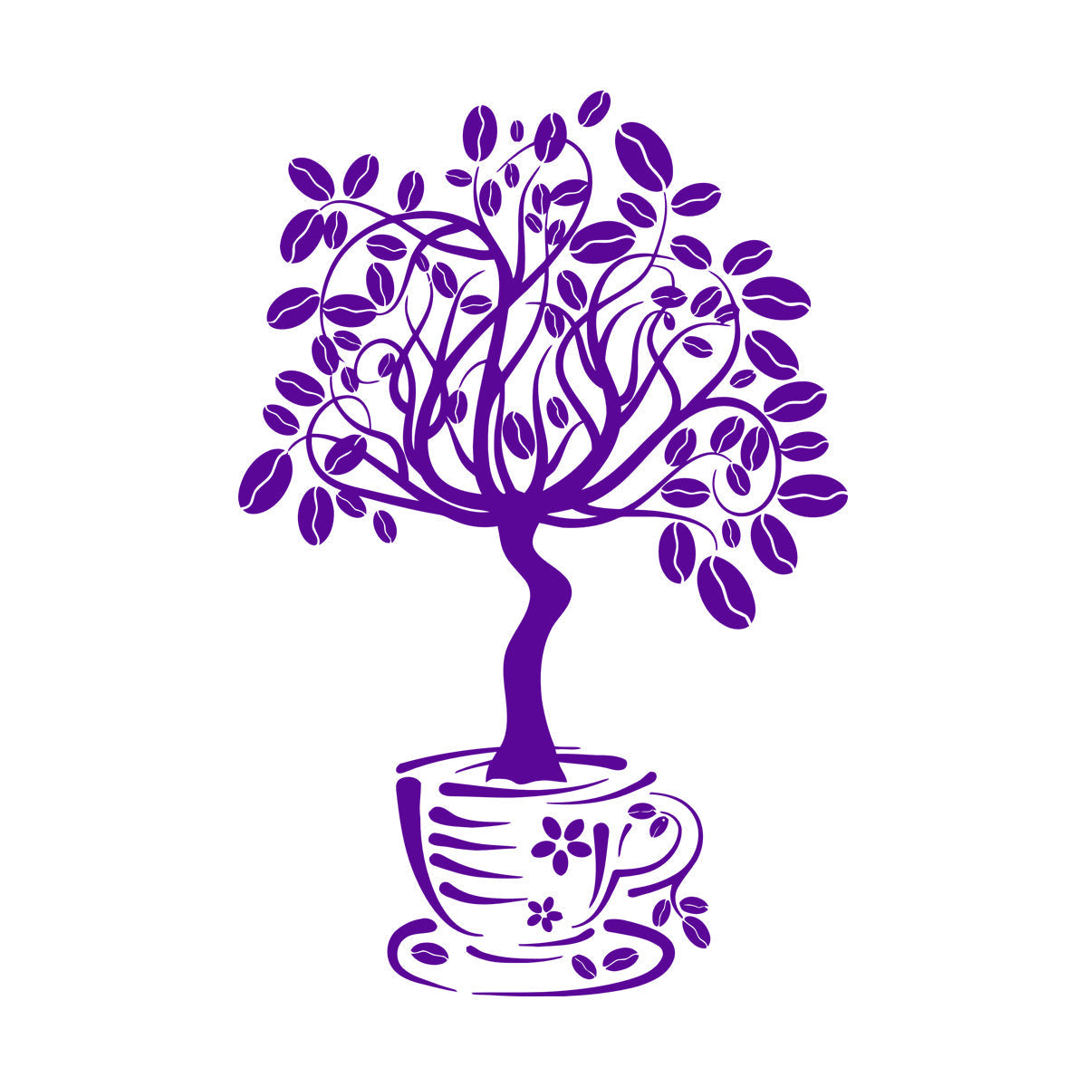 Vinyl Wall Decals Coffee House Tree Coffeeshop Self Adhesive