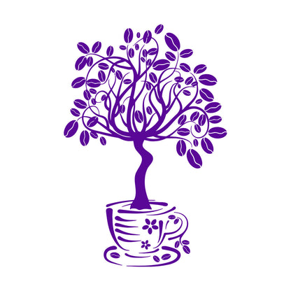 Vinyl Wall Decals Coffee House Tree Coffeeshop Self Adhesive