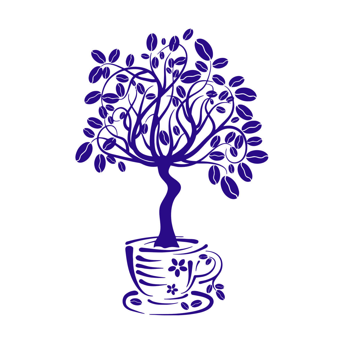 Vinyl Wall Decals Coffee House Tree Coffeeshop Self Adhesive