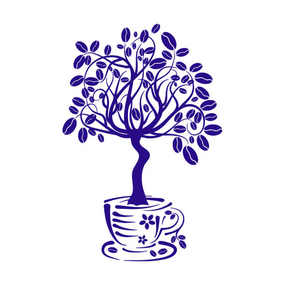 Vinyl Wall Decals Coffee House Tree Coffeeshop Self Adhesive