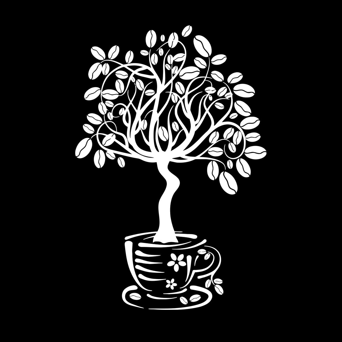 Vinyl Wall Decals Coffee House Tree Coffeeshop Self Adhesive