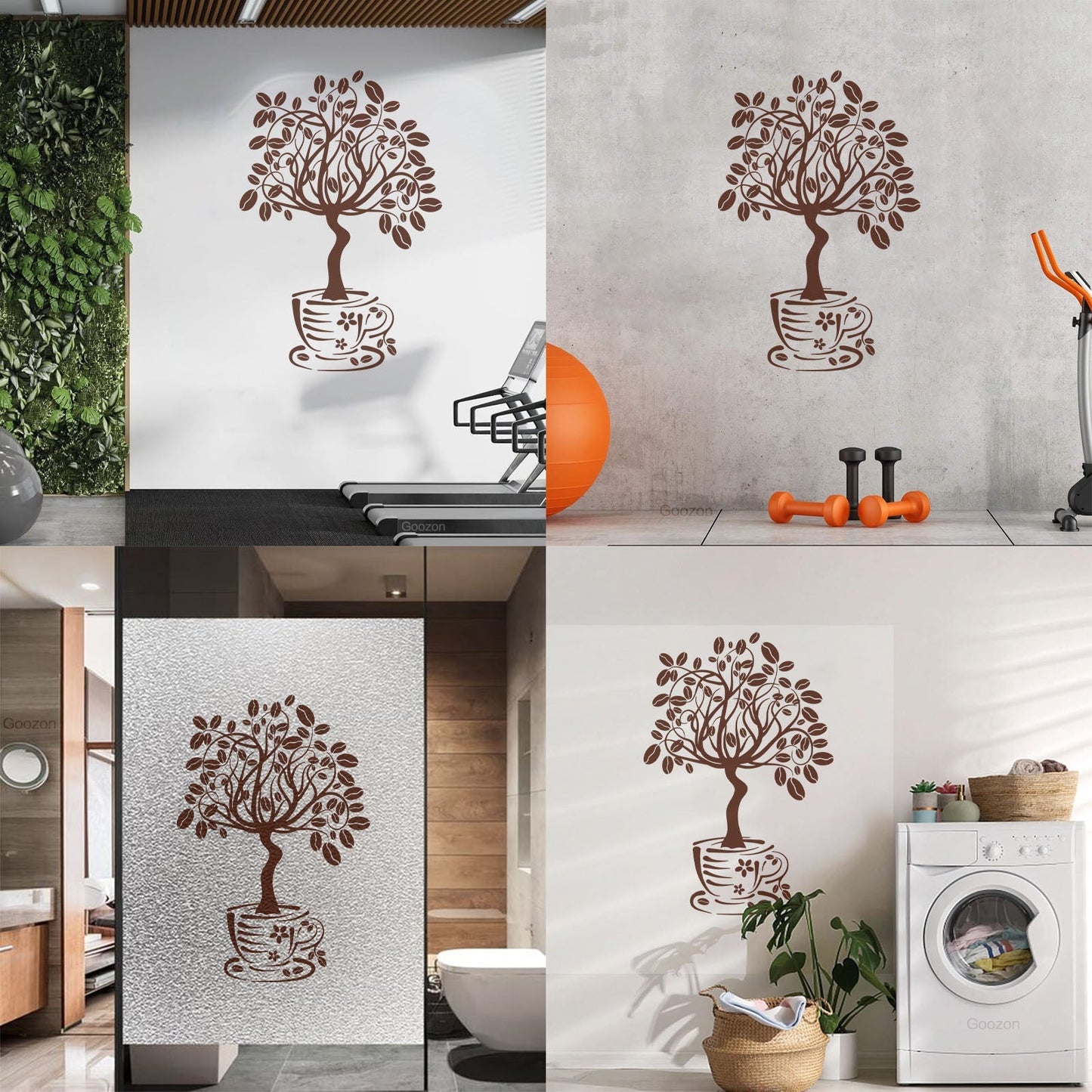Vinyl Wall Decals Coffee House Tree Coffeeshop Self Adhesive