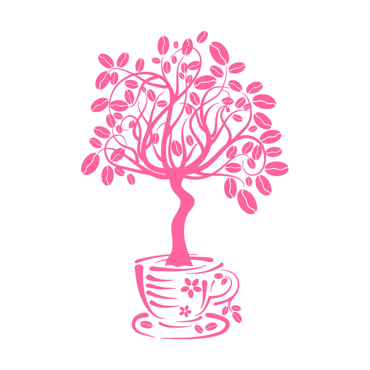 Vinyl Wall Decals Coffee House Tree Coffeeshop Self Adhesive