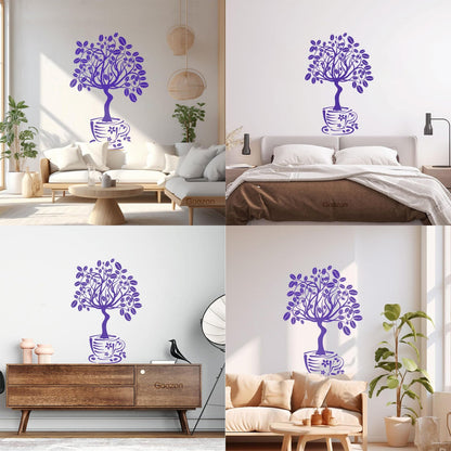 Vinyl Wall Decals Coffee House Tree Coffeeshop Self Adhesive