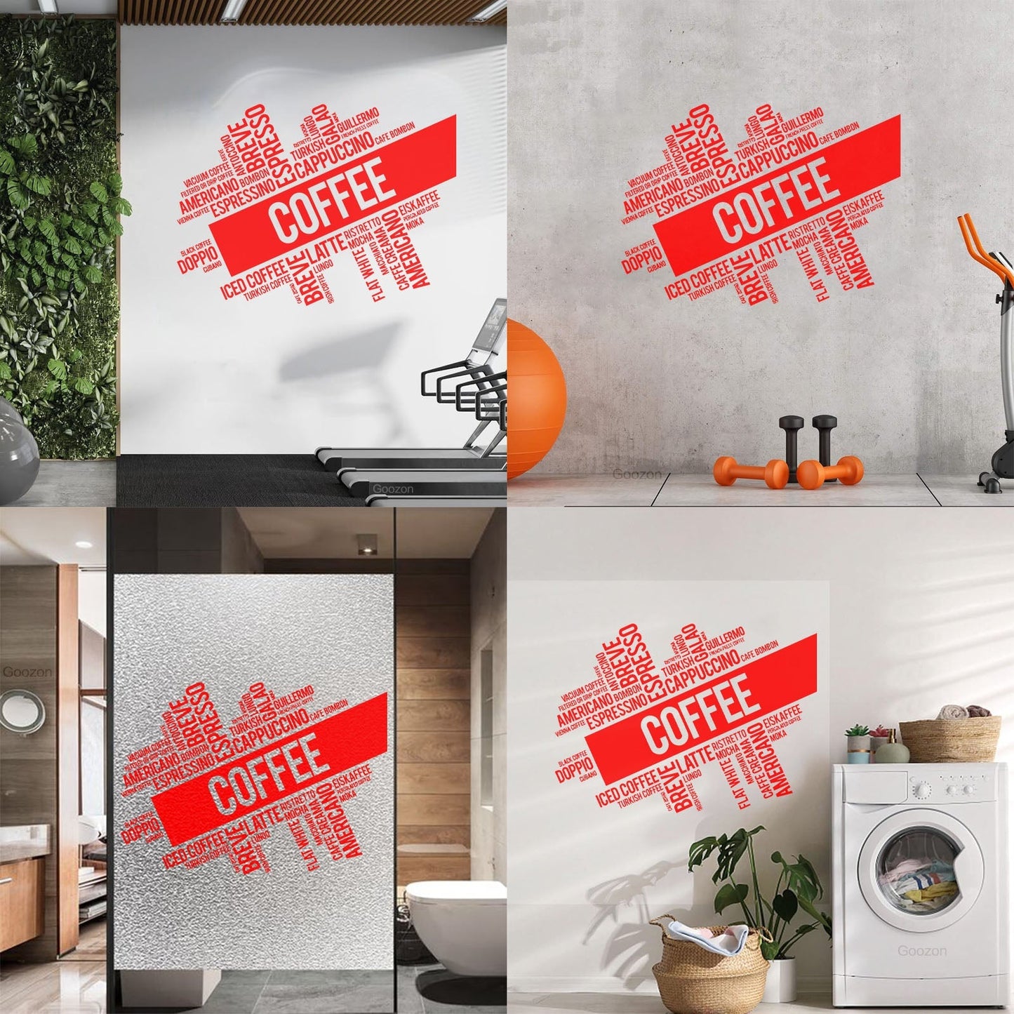 Mural And Wall Vinyl Decal Coffee House Words Cloud Kitchen Dining Multi Color Selection