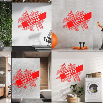 Mural And Wall Vinyl Decal Coffee House Words Cloud Kitchen Dining Multi Color Selection