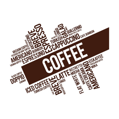 Mural And Wall Vinyl Decal Coffee House Words Cloud Kitchen Dining Multi Color Selection