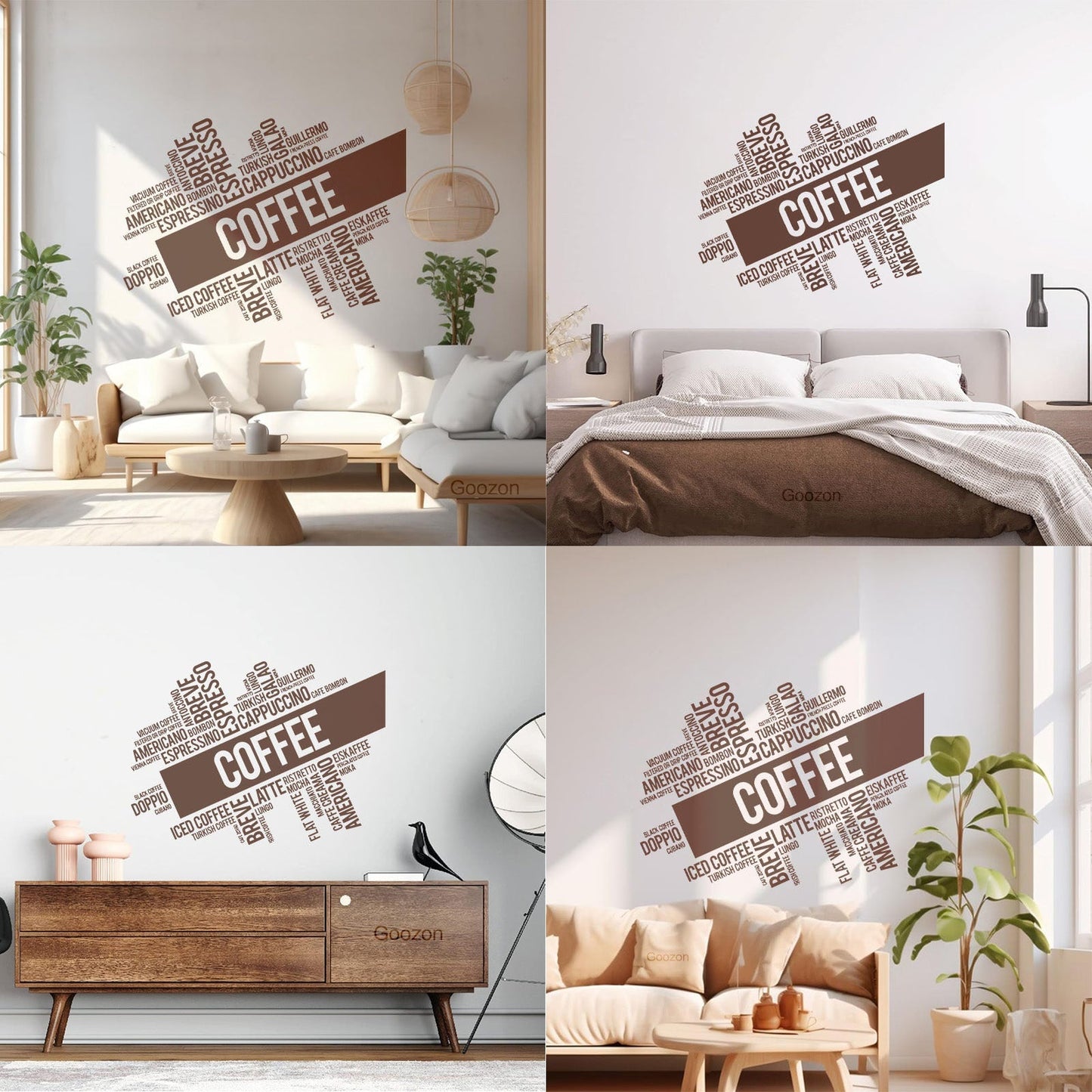 Mural And Wall Vinyl Decal Coffee House Words Cloud Kitchen Dining Multi Color Selection