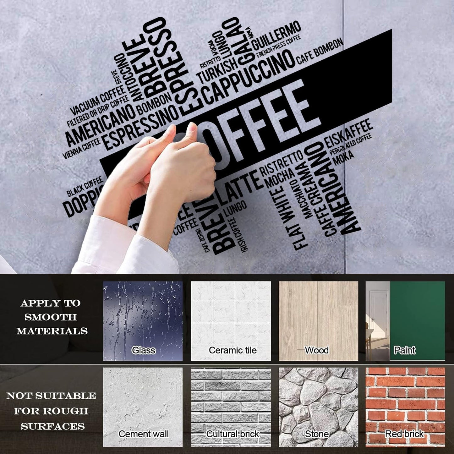 Mural And Wall Vinyl Decal Coffee House Words Cloud Kitchen Dining Multi Color Selection