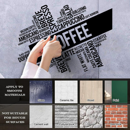 Mural And Wall Vinyl Decal Coffee House Words Cloud Kitchen Dining Multi Color Selection