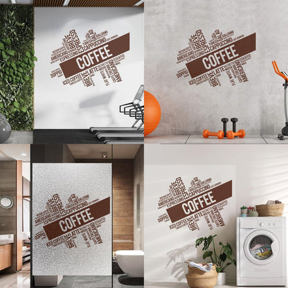 Mural And Wall Vinyl Decal Coffee House Words Cloud Kitchen Dining Multi Color Selection