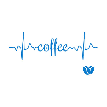 Coffee Logo Word Heartbeat Energy Heart Beans Wall Stickers Paster Paper Equipped With Transfer Film Kit