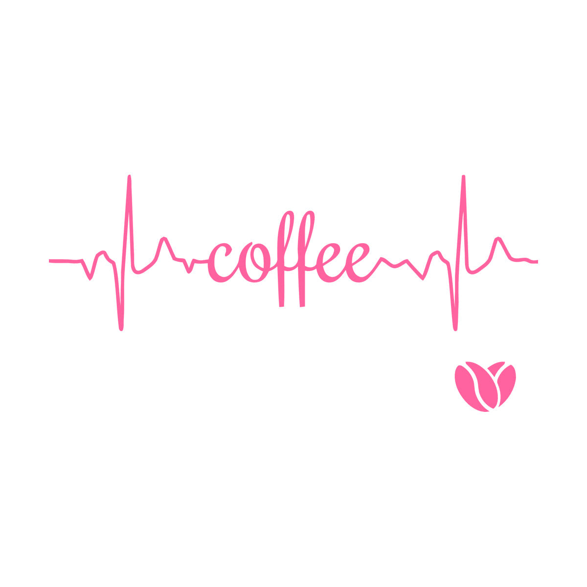 Coffee Logo Word Heartbeat Energy Heart Beans Wall Stickers Paster Paper Equipped With Transfer Film Kit